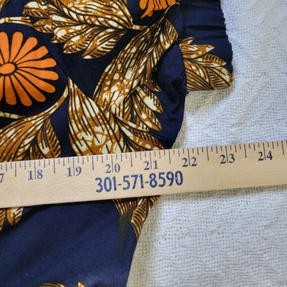 Mae Otti NWOT IDIA African Print Off Shoulder Midi Dress Navy Blue Sz XL No Belt - Picture 15 of 16